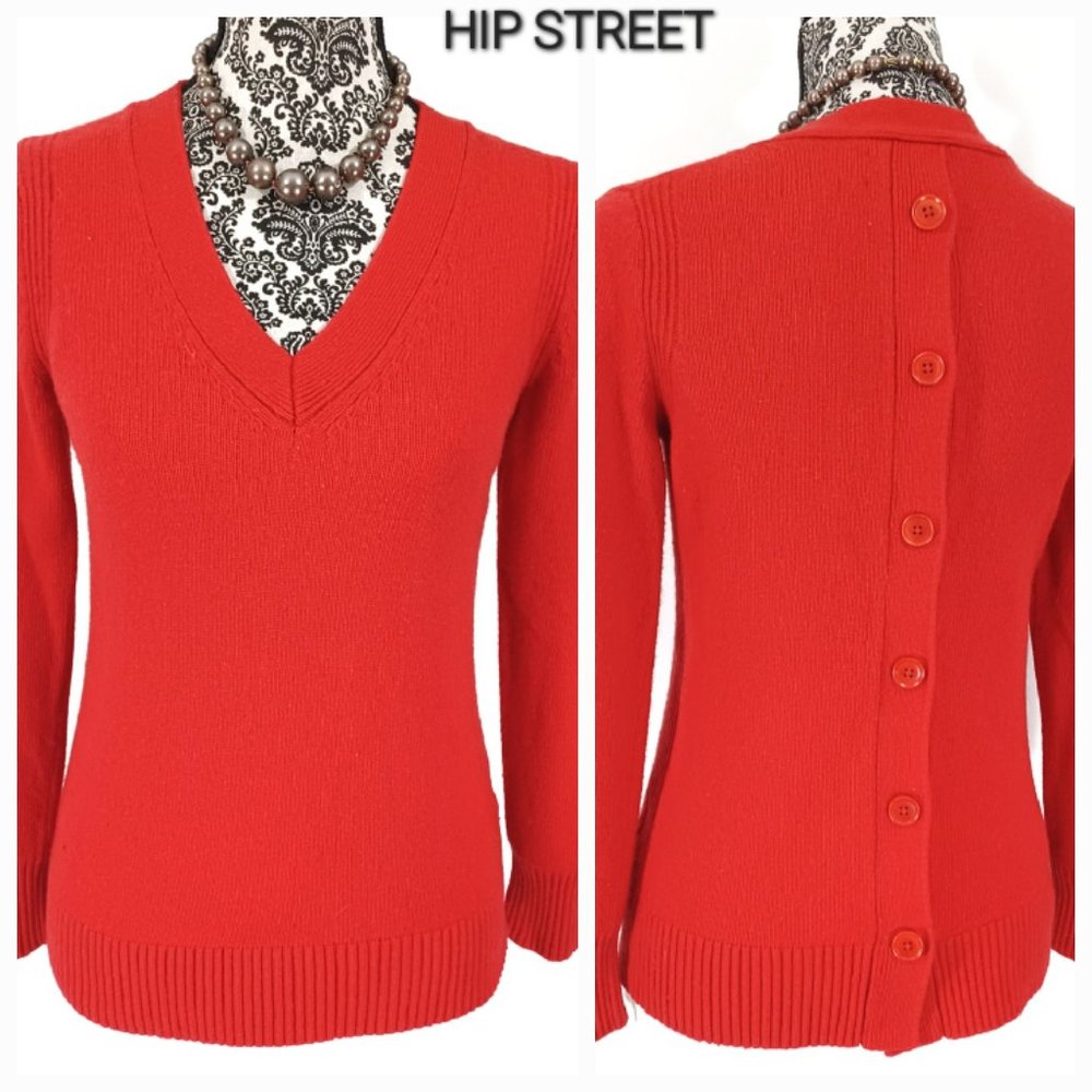 BANANA REPUBLIC Filpucci Italian Yarn Merino Blend V Neck Button Back Sweater S
